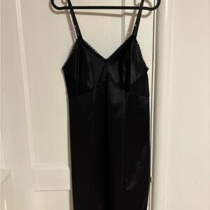 Vintage Black Satin vibe Slip Dress